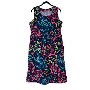 Blue and Pink Floral Swim Coverup